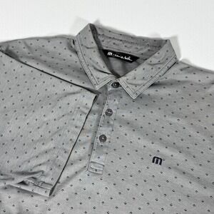Travis Mathew Golf Polo Shirt Gray Print Performance Ocean Club Mens XL